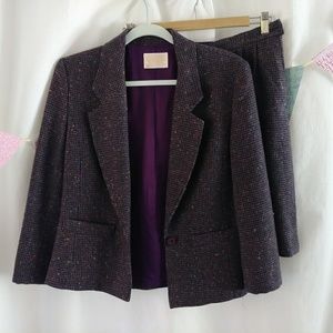 Pendleton vintage wool skirt suit blazer flecked